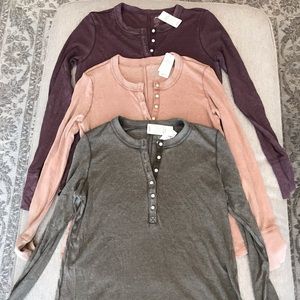 Aerie Real Soft Henley Tees